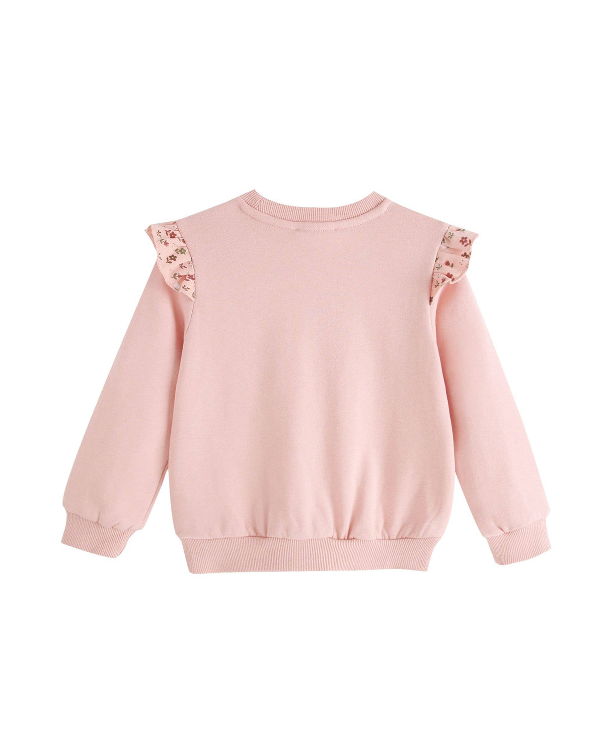 Newness Meisjes sweater met tekst en ruches op de mouwen
