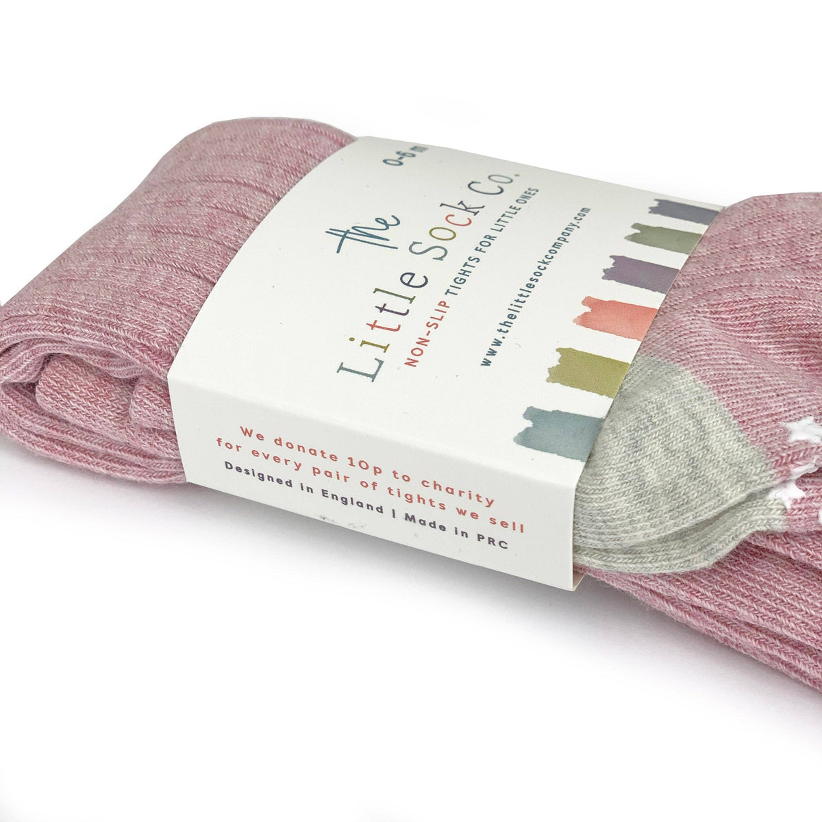 The Little Sock Company Body côtelé antidérapant pour bébé - Vieux rose