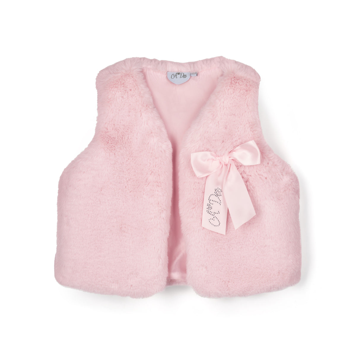 Gilet sans manches A’dee avec bordure en fourrure - Rose clair