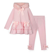 A'Dee Leggingset met bontcapuchon - Lichtroze