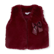 A'Dee Bodywarmer met bontrand - Kersenrood
