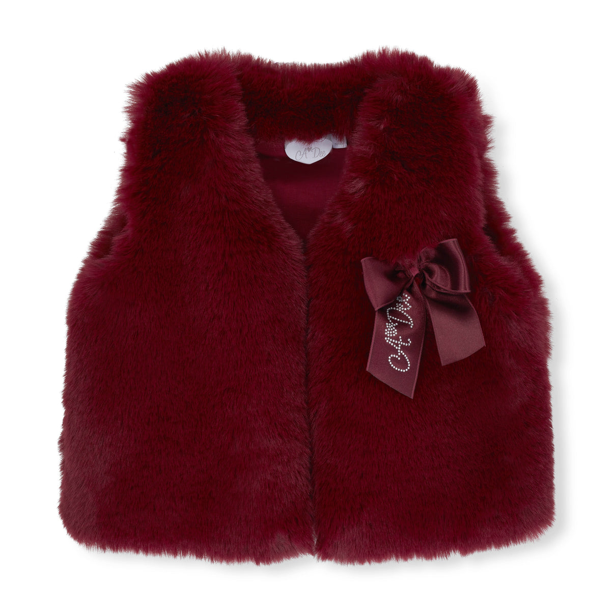 A’dee Bodywarmer met bontrand - Kersenrood