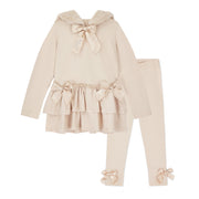 A'Dee Leggingset met bontcapuchon - Steenbeige