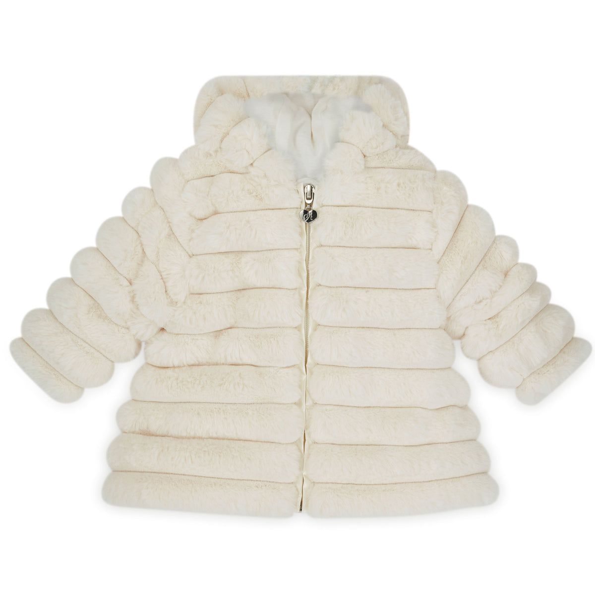 Little A Veste à bordure en fourrure - Blanc neige