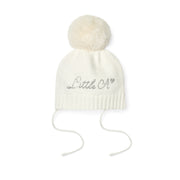Little A Gebreide muts met pompon - Sneeuwwit