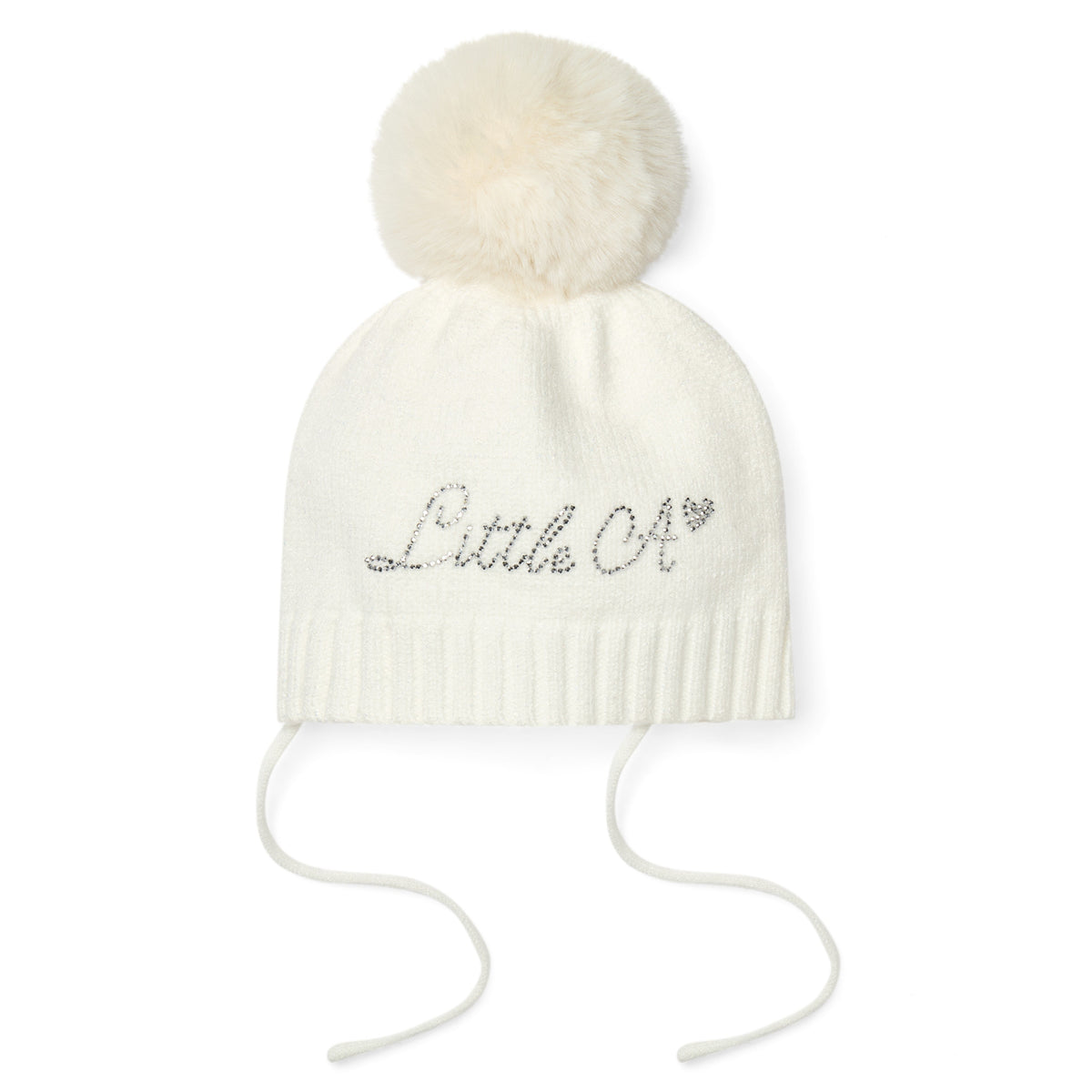 Little A Gebreide muts met pompon - Sneeuwwit