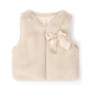 Little A Bodywarmer met bontrand - Steenbeige