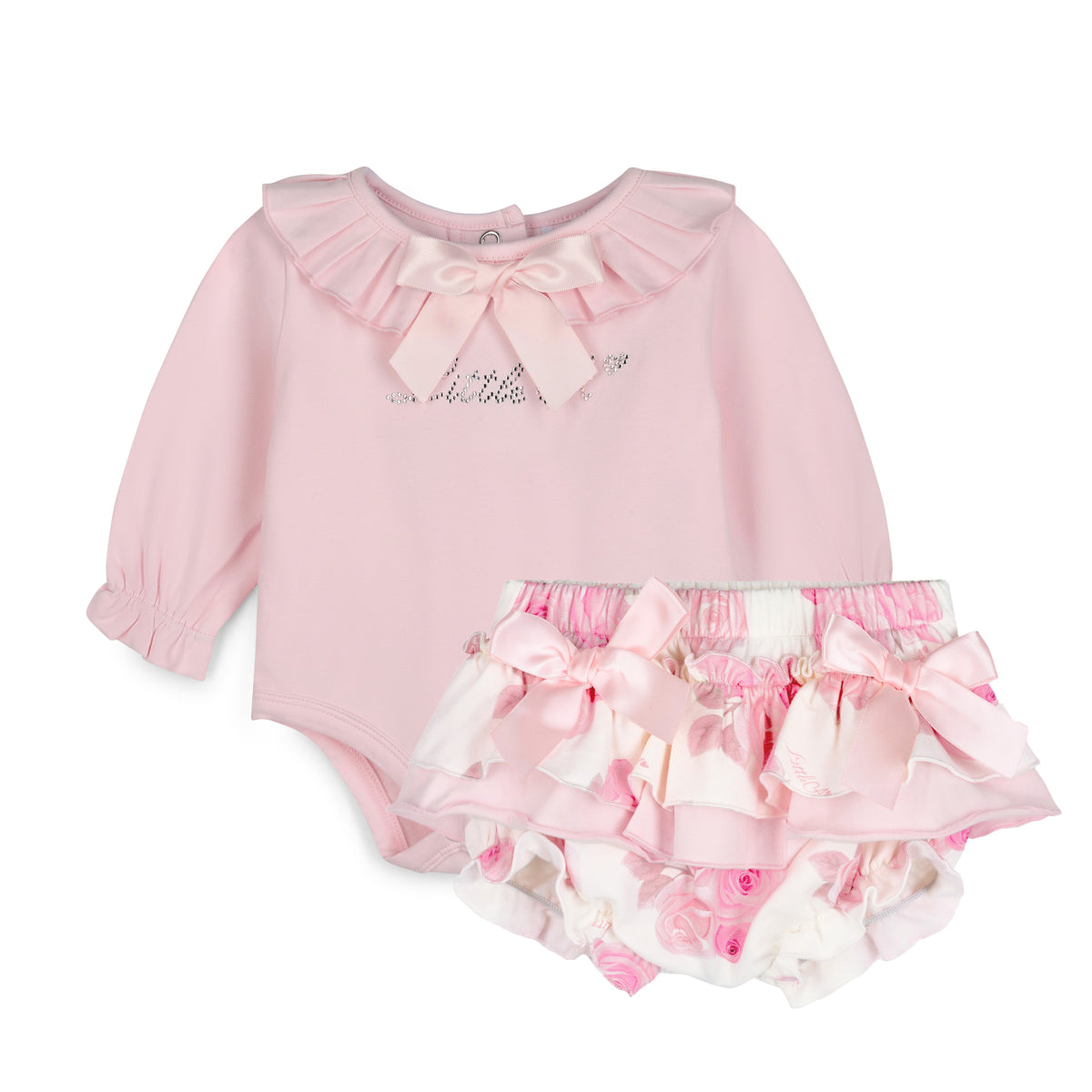 Little A Ensemble à imprimé roses - Rose clair