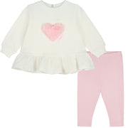 Little A Leggingset met bonthartje - Sneeuwwit