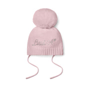 Little A Gebreide muts met pompon - Lichtroze