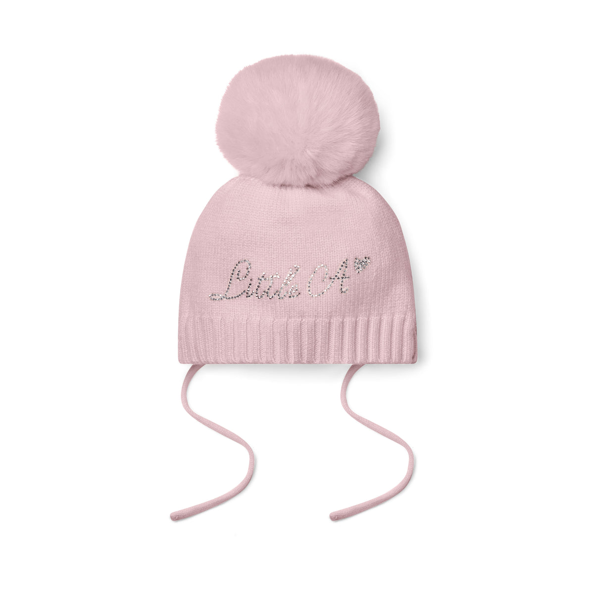 Little A Gebreide muts met pompon - Lichtroze