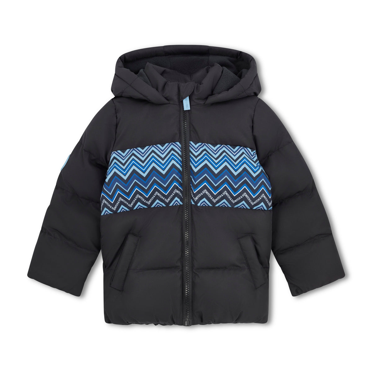 Mitch & Son Jas met zigzagprint - Zwart