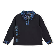 Mitch & Son Polo met zigzagkraag - Zwart