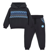Mitch & Son Trainingspak met zigzag hoodie - Zwart