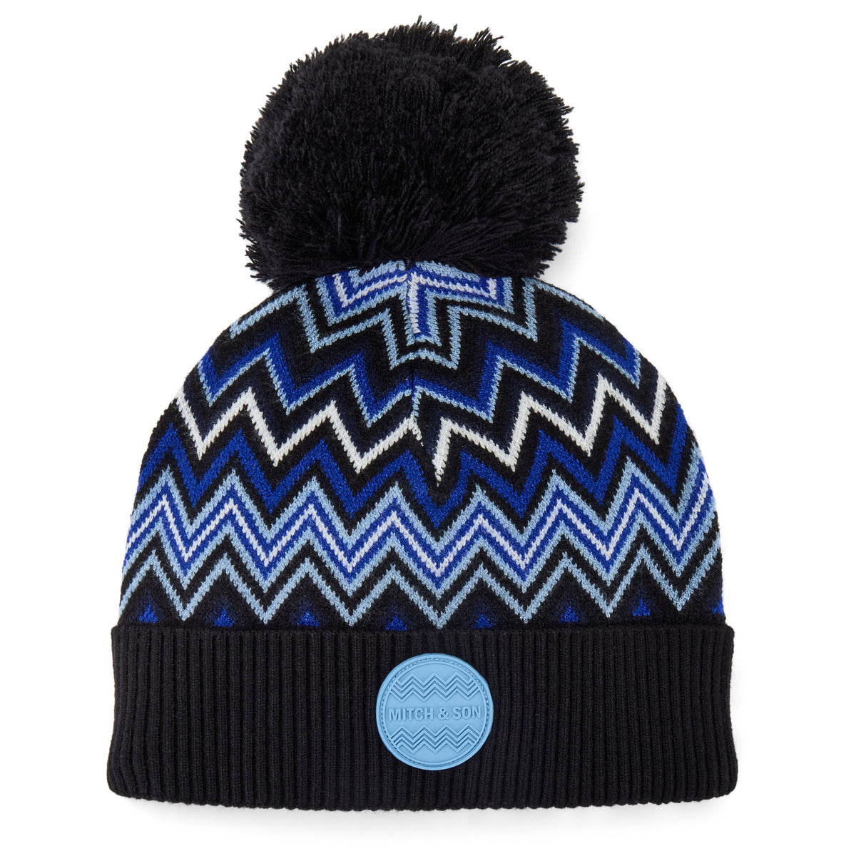 Mitch & Son Gebreide muts met zigzagprint - Zwart