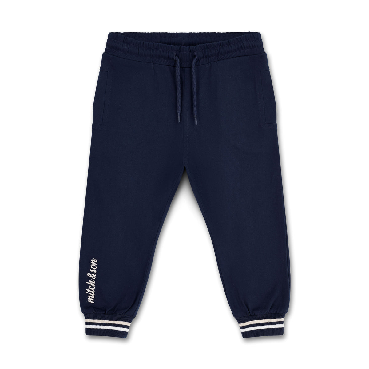 Pantalon en sergé Mitch & Son avec taille élastique - Bleu marine