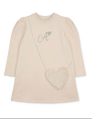 A’dee Jurk met bontrand en tasje - Steenbeige