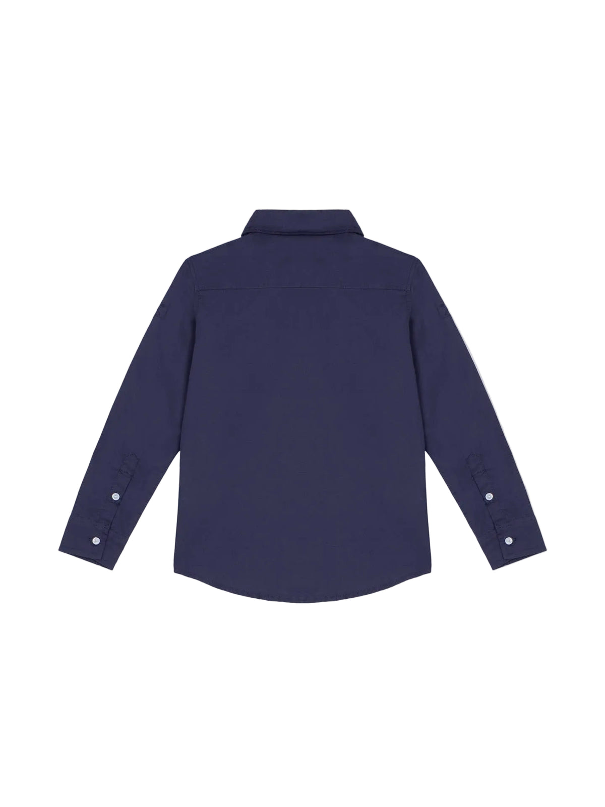 Chemise en lin à manches longues pour garçon bleu foncé
