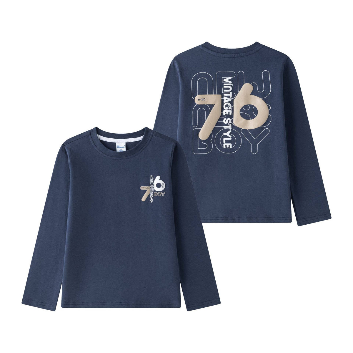 Newness Jongens longsleeve met tekstprint - Zwart