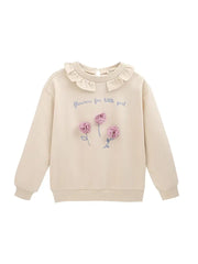 Sweat-shirt à intérieur brossé, imprimé fleurs