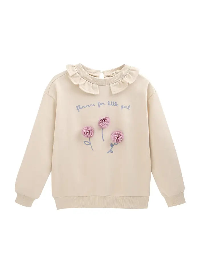 Sweatshirt met geborstelde binnenkant, bloemenprint