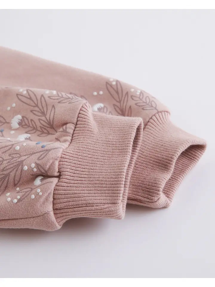 Pull brossé vieux rose fille