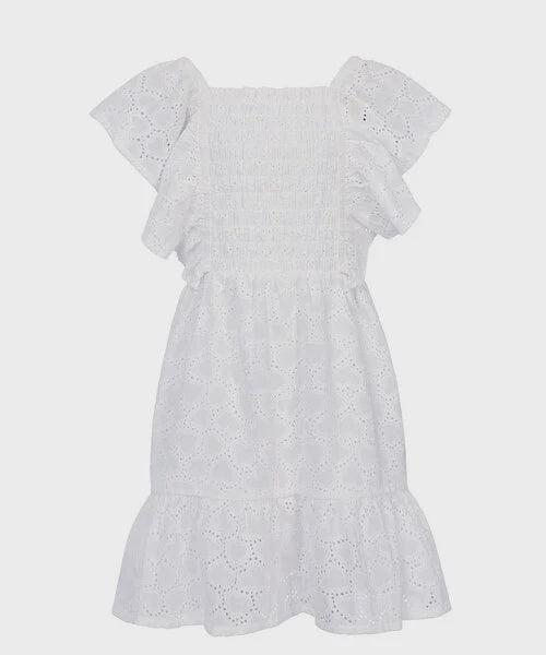 LOOXS Little Zomerjurk wit Broderie Anglaise