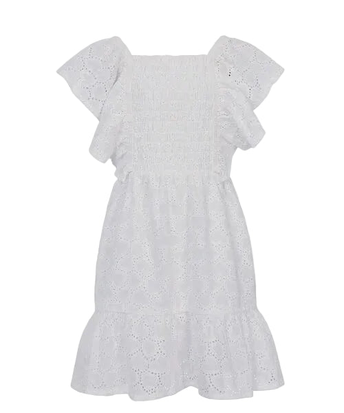 LOOXS Little Zomerjurk wit Broderie Anglaise
