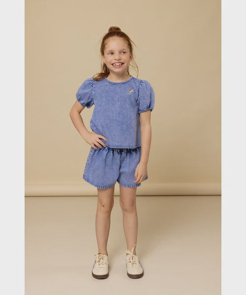 LOOXS Little Washed Denim Blouse