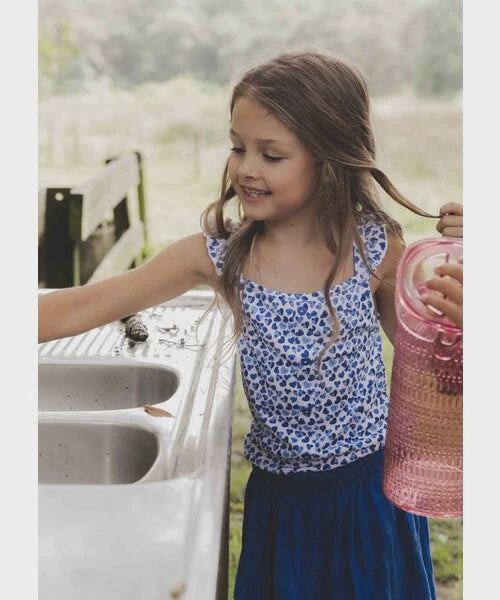 LOOXS Little Zomerse top Kobalt hartjes