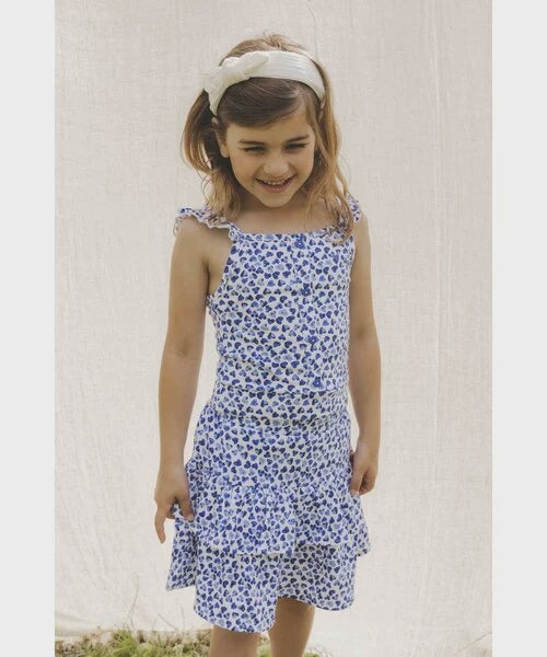 LOOXS Little Zomerse top Kobalt hartjes