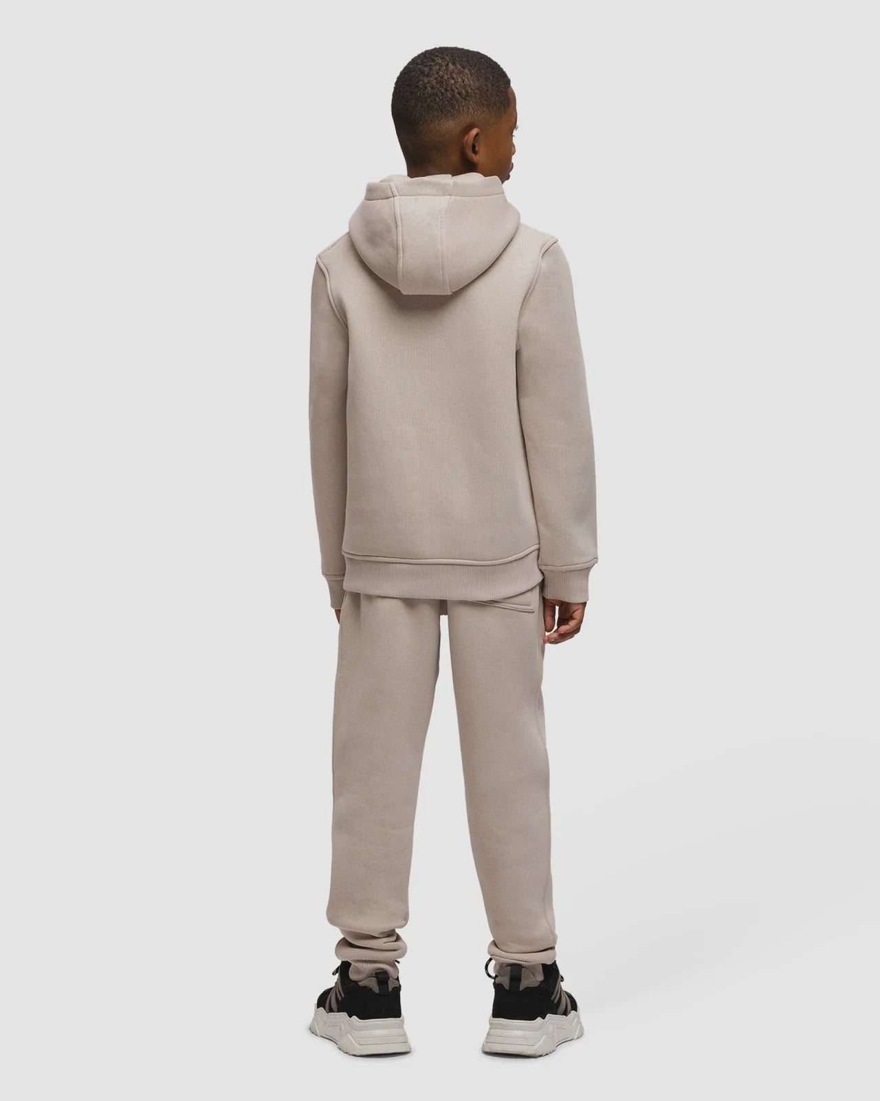 Malelions Junior Striped Signature Hoodie  Taupe
