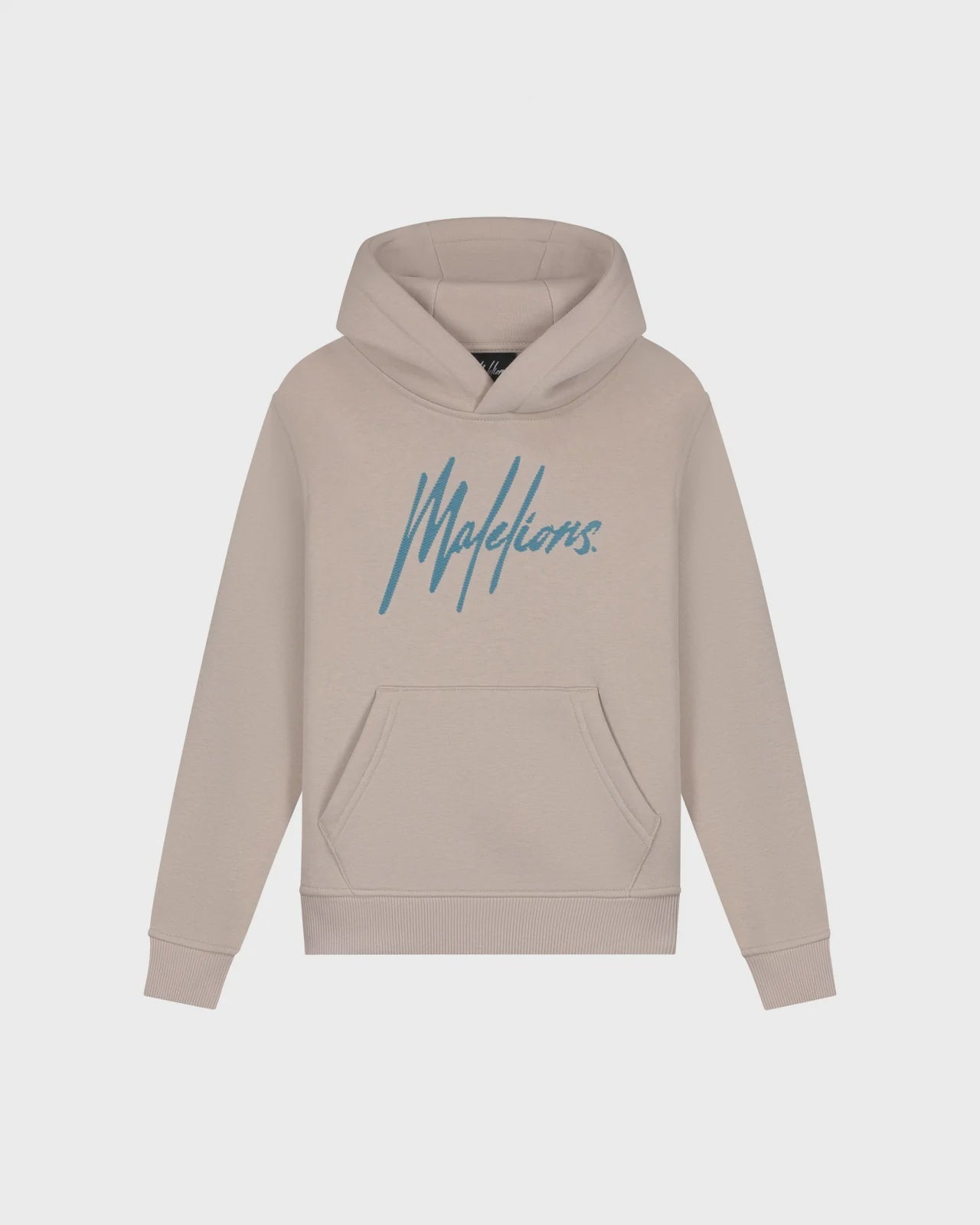Malelions Junior Striped Signature Hoodie  Taupe
