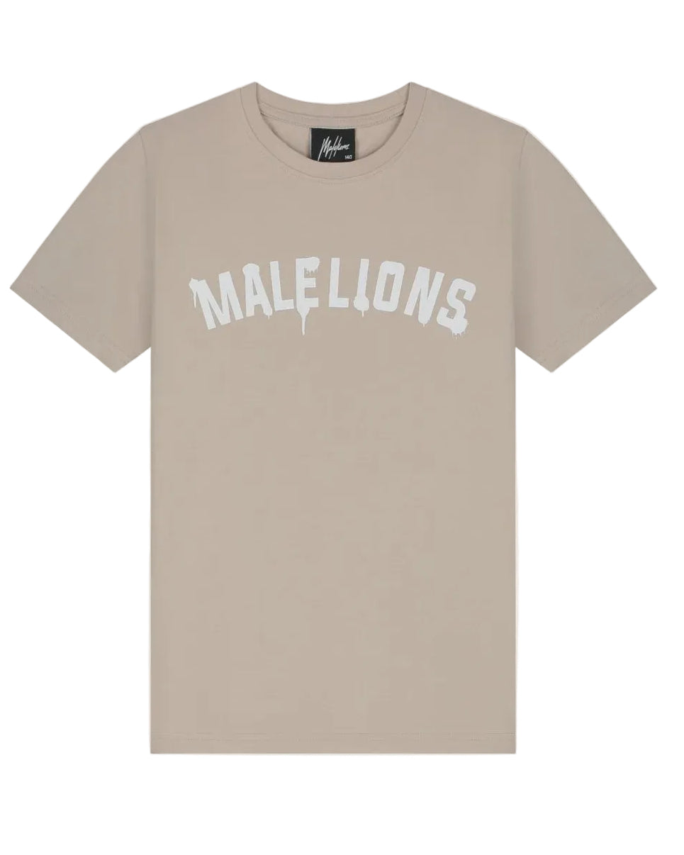 Malelions Junior Paint T-Shirt  Taupe