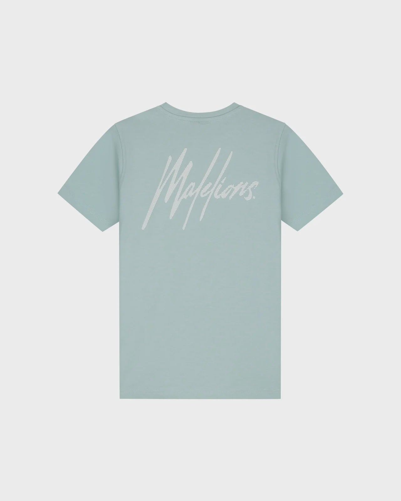 Malelions Junior Striped Signature T-Shirt Sky Blue