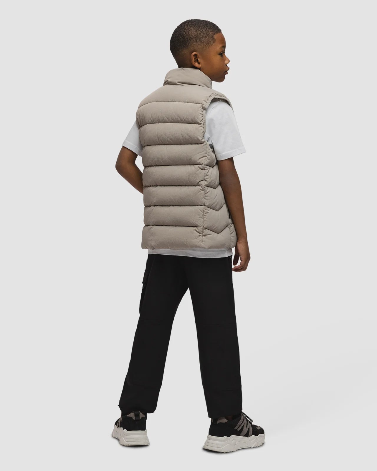 Malelions Junior Nylon Padded Vest  Taupe