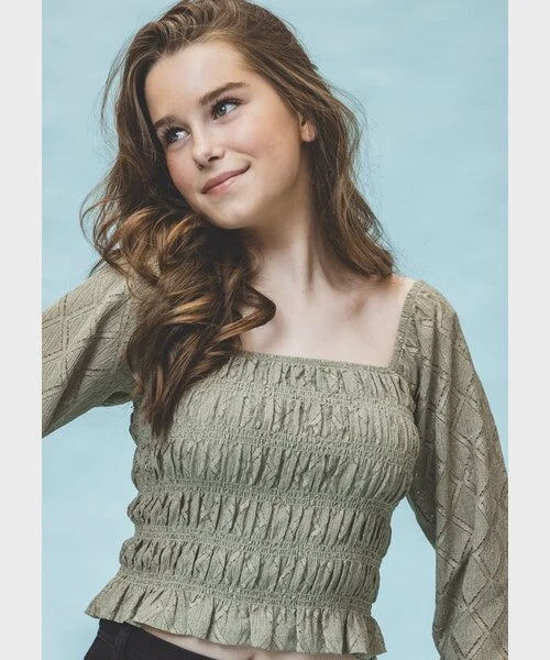 LOOXS 10sixteen Top smock Olijfgroen