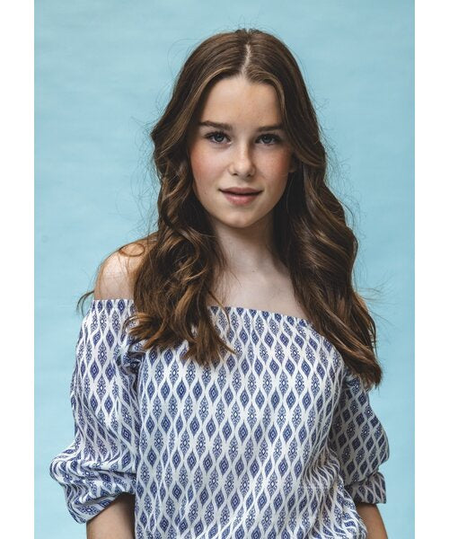 LOOXS 10sixteen Offshoulder top Blue print