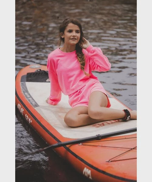 LOOXS 10sixteen Cropped sweater Neon Pink