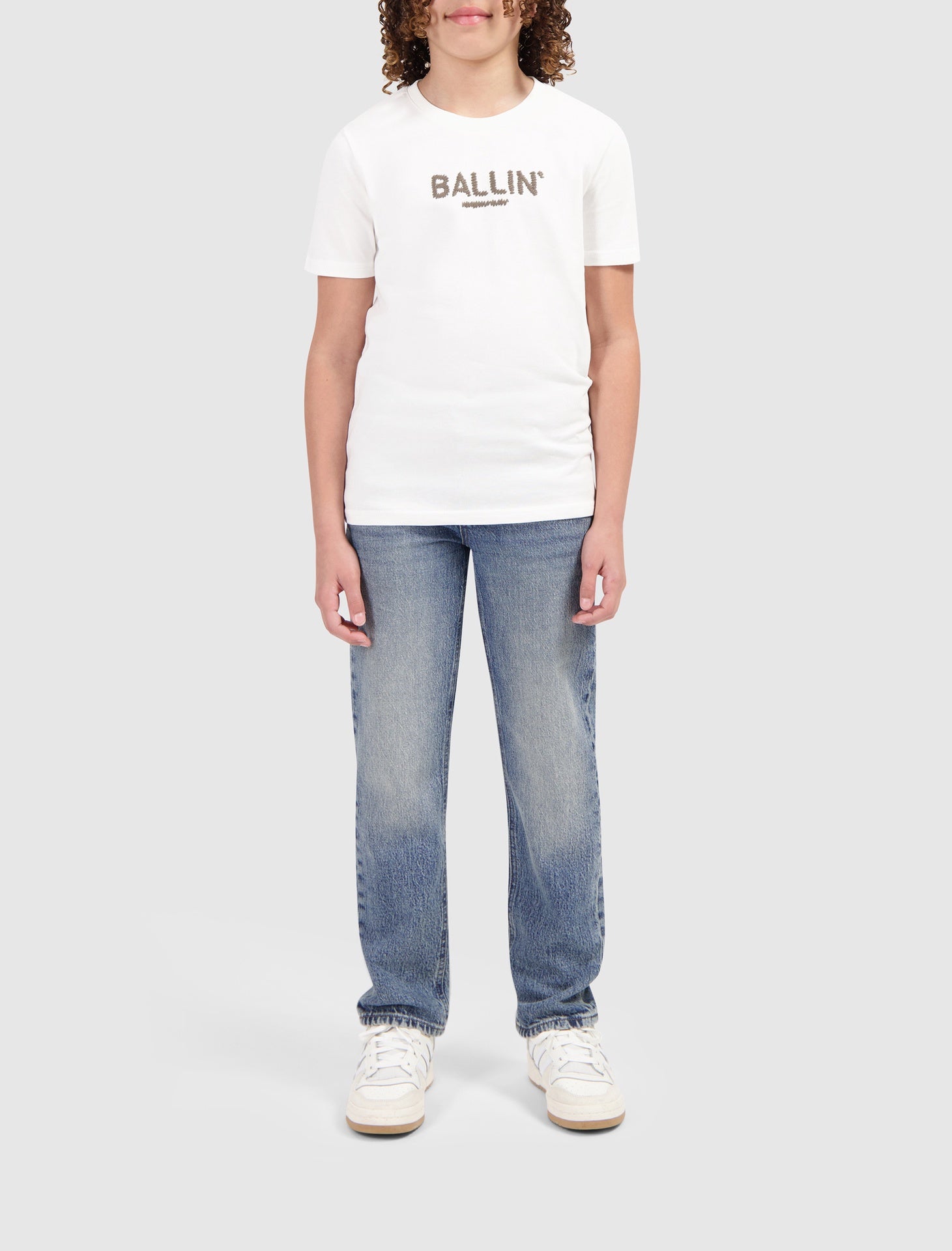 Ballin Junior Chunky Stitch Logo T-shirt wit