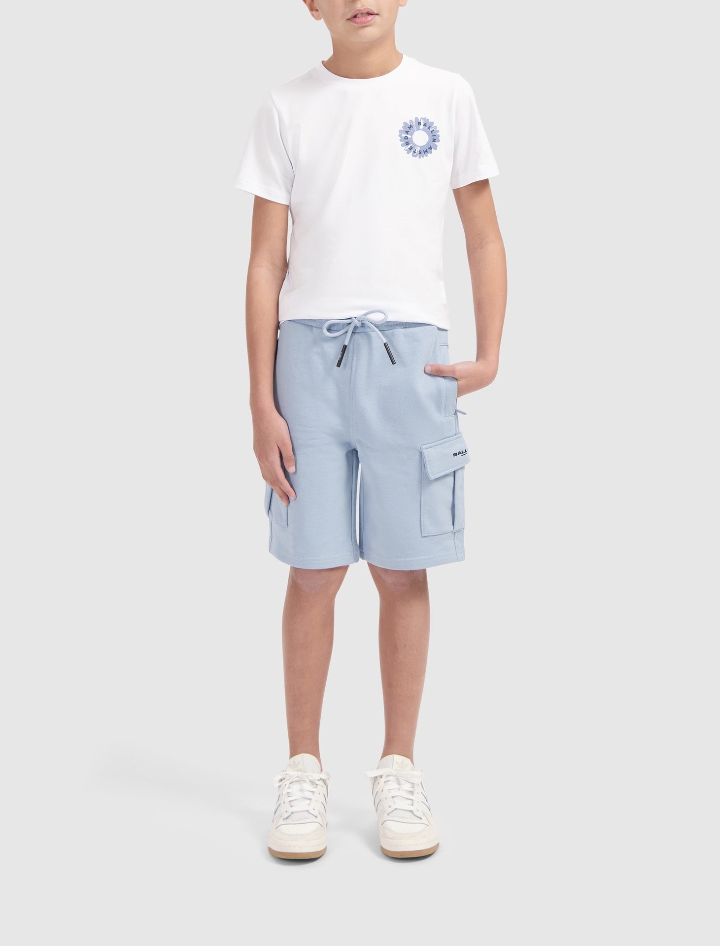 Ballin Junior Cargo Logo Sweatshorts blauw