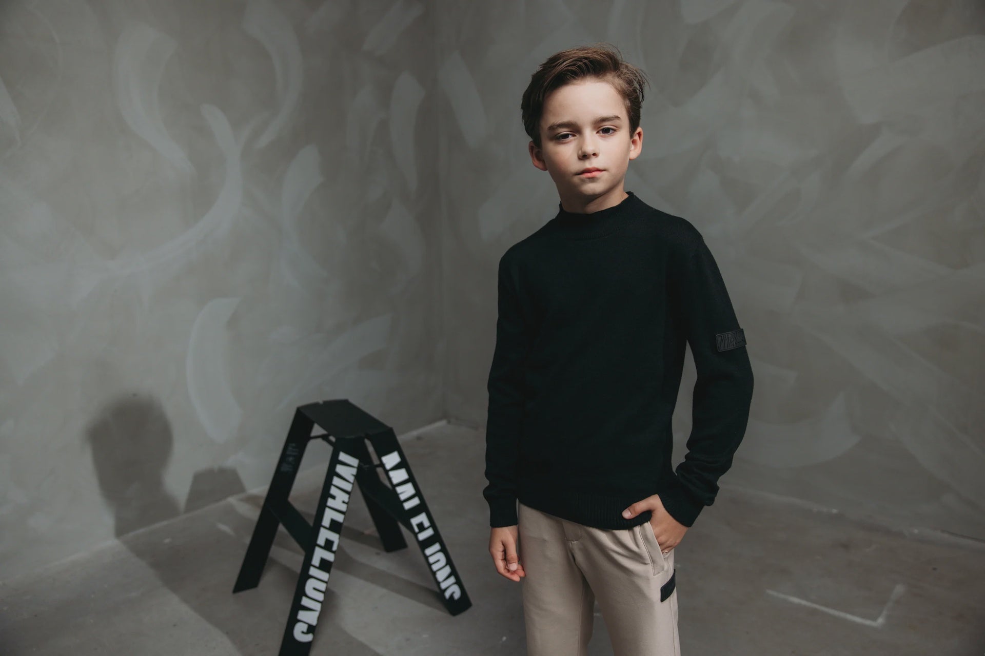 Malelions Junior Knitted Sweater zwart