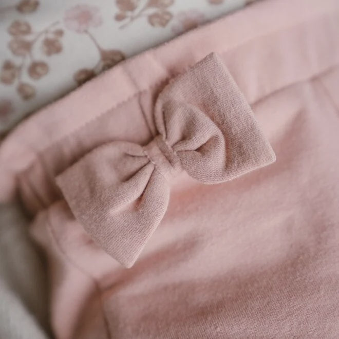 Dirkje meisjes baby bio broek oudroze strikjes