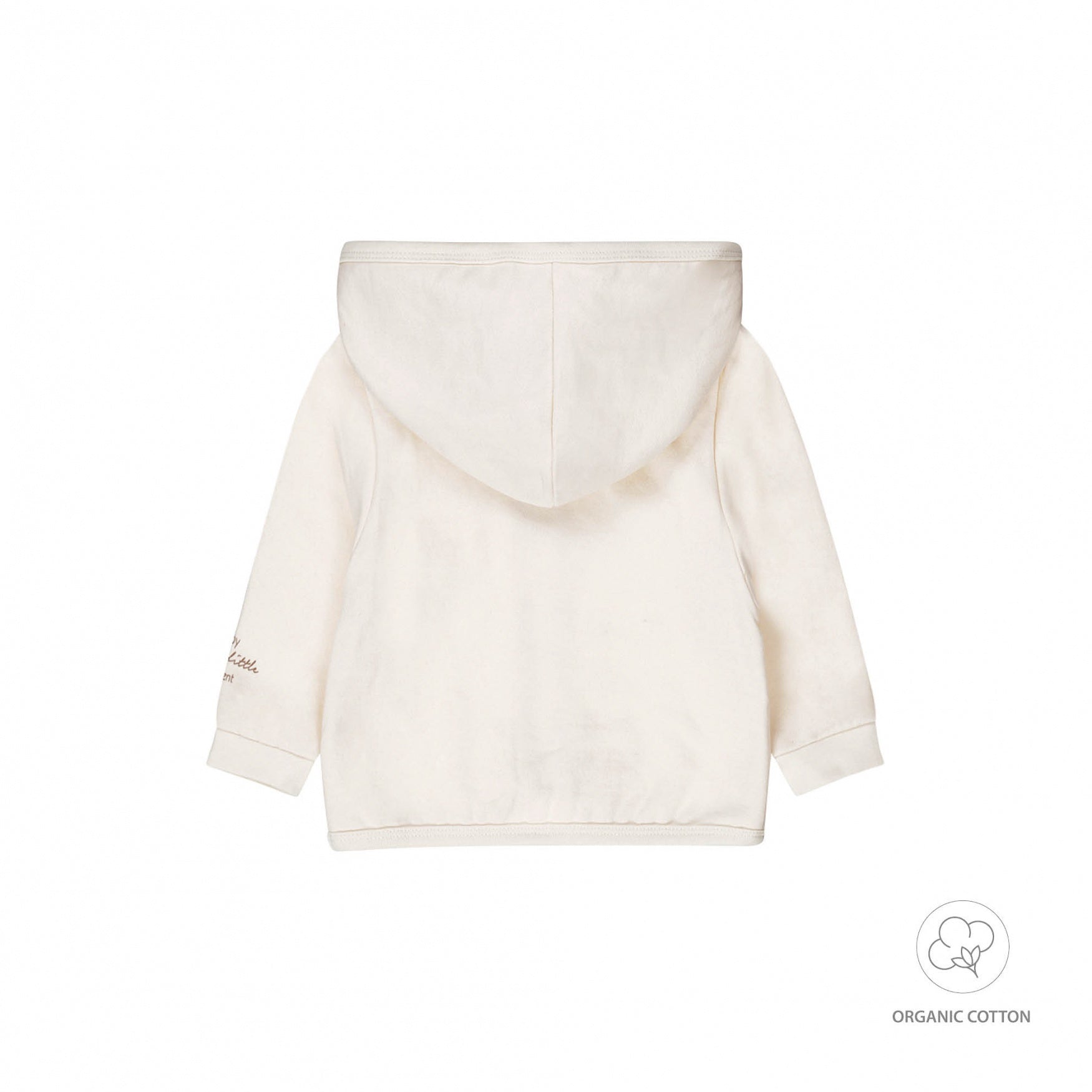 Dirkje unisex baby bio vest off white met capuchon en rits