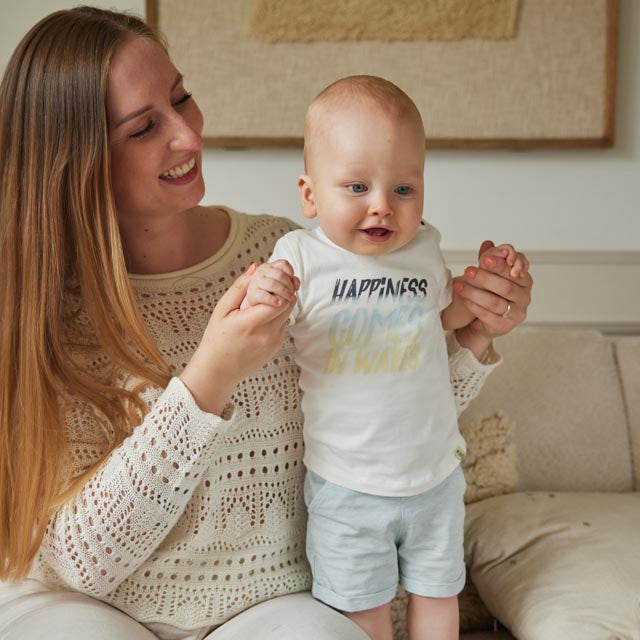 Dirkje jongens set T-shirts wit donkerblauw gestreept
