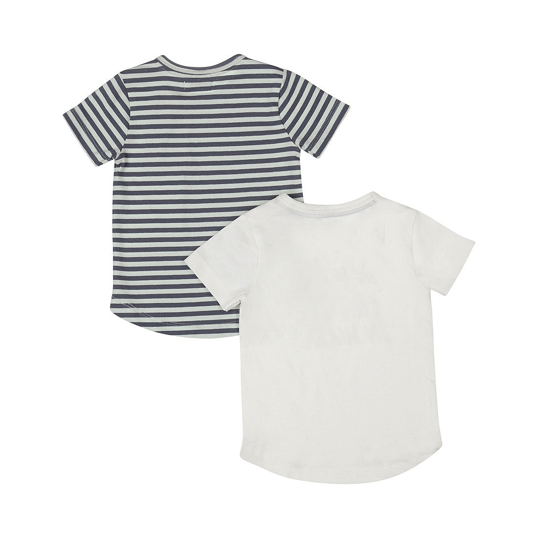 Dirkje jongens set T-shirts wit donkerblauw gestreept