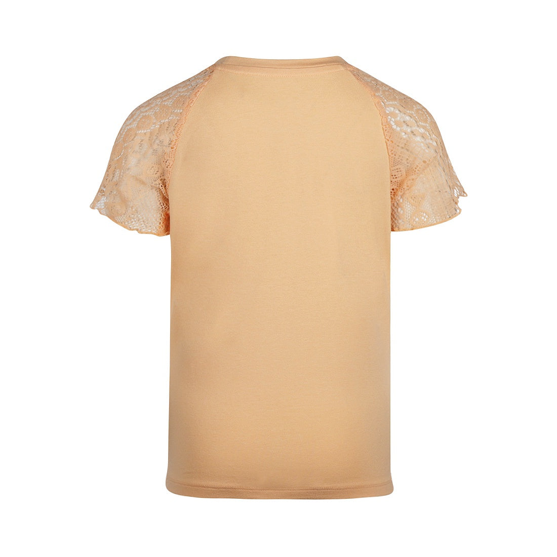 No Way Monday meisjes T-shirt zacht oranje kanten mouw