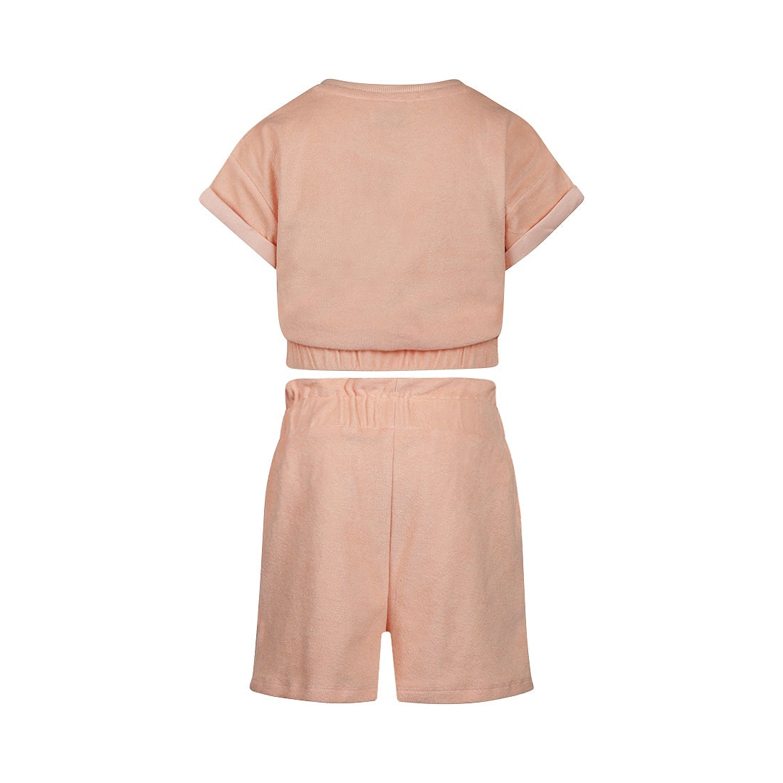 No Way Monday meisjes set shirt shorts roze badstof
