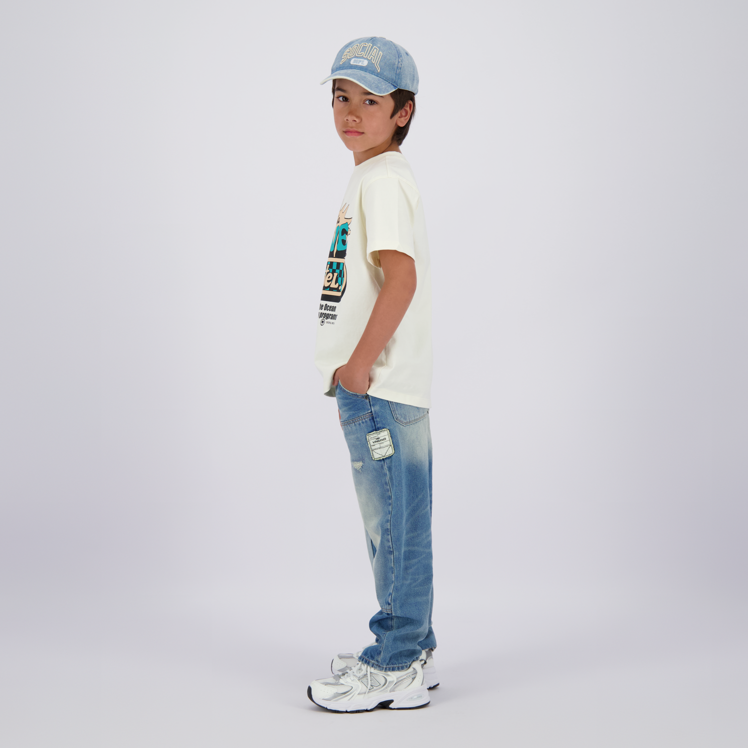 Vingino loose fit jeans medium blue denim