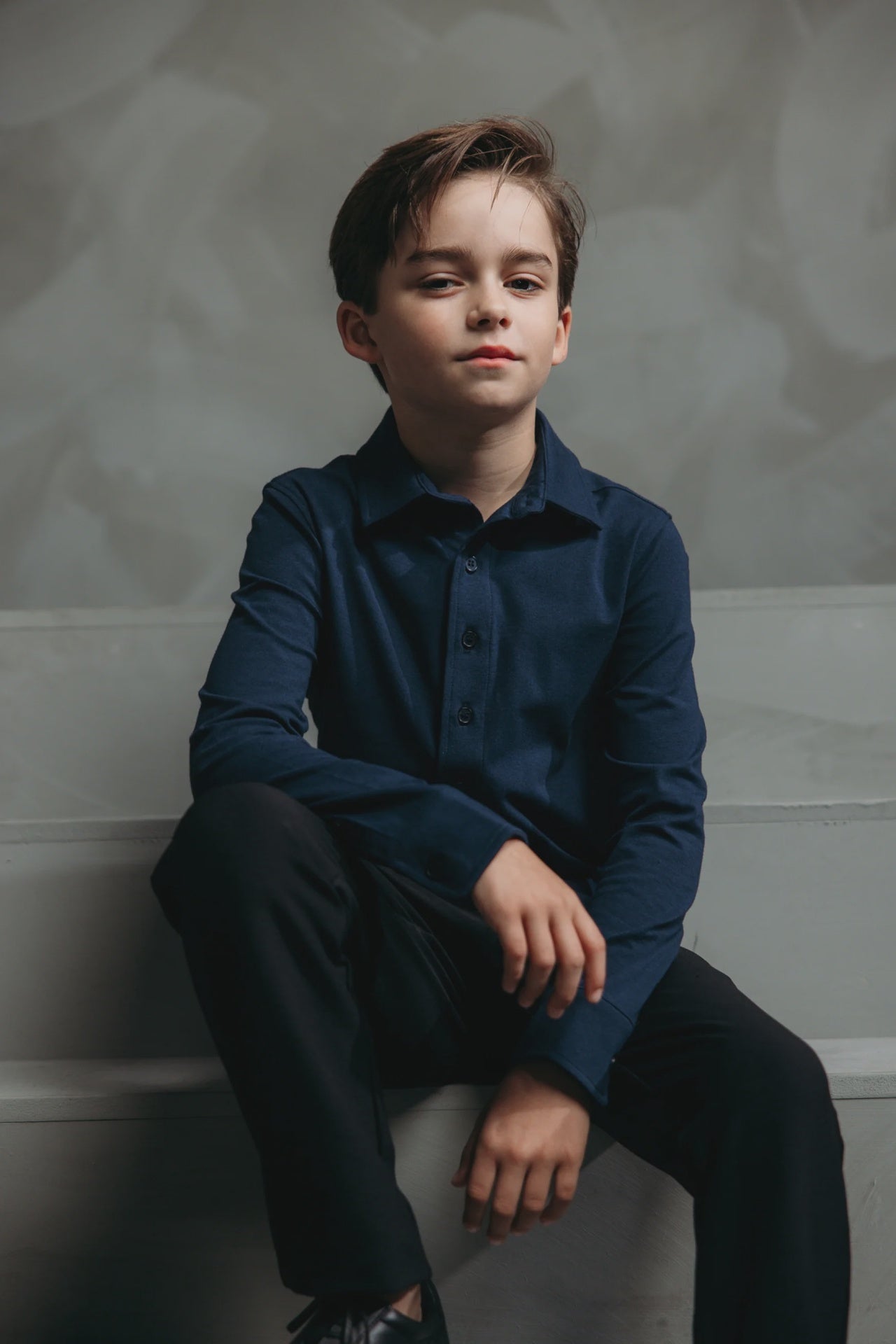 Malelions Junior Klassiek Shirt | Marine